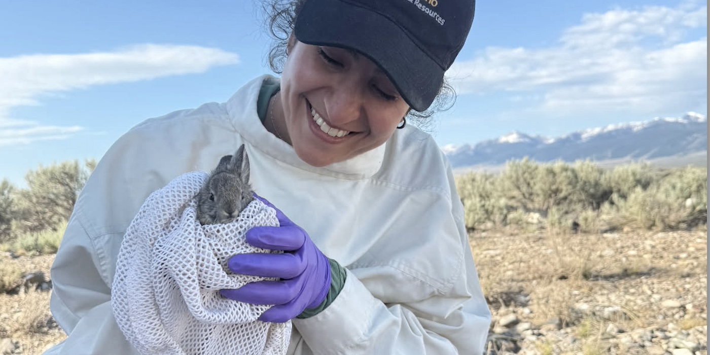 Ilaria holding a pygmy rabbit